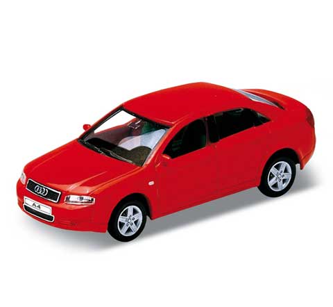 Auto 1:34 Welly Audi A4 červené Auto 1:34 Welly Audi A4 červené