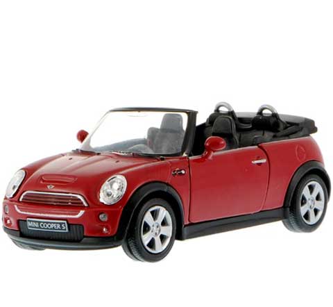 Auto 1:34 Welly Mini Cooper S cabrio červený Auto 1:34 Welly Mini Cooper S cabrio červený