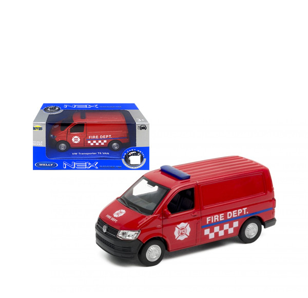 Welly VW Transporter T6 VAN Fire Dept 1:34 Welly VW Transporter T6 VAN Fire Dept 1:34