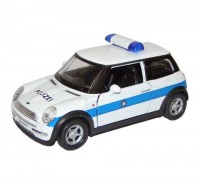 Auto 1:34 Welly Mini Cooper Polizei modrý