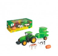 Traktor FC so strojom a zvieratami